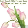 thumbnail image 2 of 10PCS Faux Flowers with Vase, Faux Silk Tulip Flower Artificial Flowers Bouquet in Glass Vase, Faux Flower Arrangement with Vase for Home Office Decoration, Dining Table Centerpiece Fake Tulips, 2 of 5