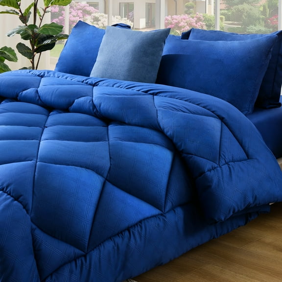 BDEUS Twin Comforter Set 4 Pieces,Comforter Set,Bed in a Bag, Bedding Set with Comforter,Fitted Sheet,Flat Sheet,Pillowcase, All Season