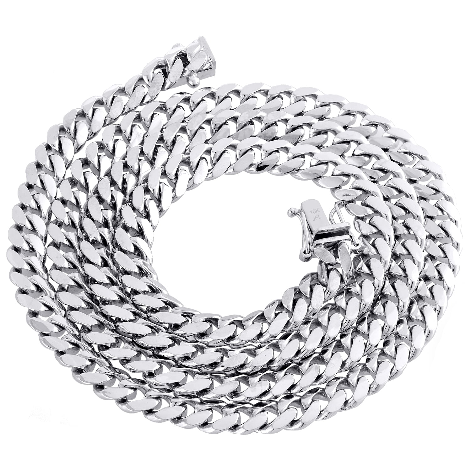10K White Gold Solid Miami Cuban Link 