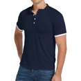 thumbnail image 2 of ZAXARRA Men? s Tops V-Neck Short Sleeve Pullover Polo Shirt with Buttons, 2 of 10