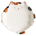 thumbnail image 1 of Cartoon Cat Dinner Plate for Salad, Desserts, Appetizers, Sweets - Handpainted Ceramic Plate 6/9 inch, Microwave & Dishwasher Safe, 1 of 5