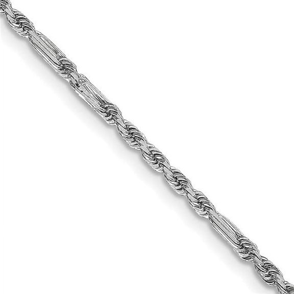 Primal Gold 14 Karat White Gold 1.8mm Diamond-cut Milano Rope Chain Necklace