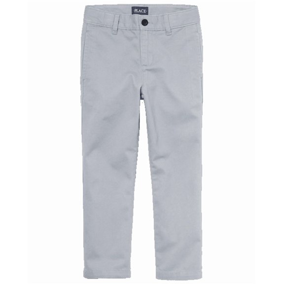 THE CHILDREN PLACE BOYS STRETCH RELAXED CHINO PANTS - SIZE: YOUTH 16S - FIN GRAY