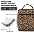 thumbnail image 4 of Black and Brown Leopard Print Insulated Lunch Bag Teens,Lunch Box for Men Women for Work,Picnic or Travel,10.2x9.5x4.3 Inches,8 Can Capacity, 4 of 6