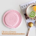 thumbnail image 4 of 2Pcs Manteles Individuales Redondos Trenzados, 5.3" Manteles de Borde Floral Tejidos para Decoración de Mesa de Cocina (Rosa), 4 of 7