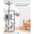 thumbnail image 2 of Cat Tree Hey-brother MPJ050W con hamaca grande, color gris claro, 2 of 7