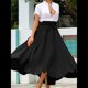 thumbnail image 4 of Vestido Bohemio, Elegante, Informal, de Cintura Alta y Estilo Irregular con Bolsillos para Mujer Negro XL, 4 of 9