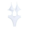 thumbnail image 2 of Baqcunre Swim Suits for Women 2024, Women Swimsuit Bikini Swimwear Beach Women Solid Color Swimsuit Backless Swimwear Jumpsuit, One Piece Swimsuit Women, Bikini Sets for Women White M, 2 of 8