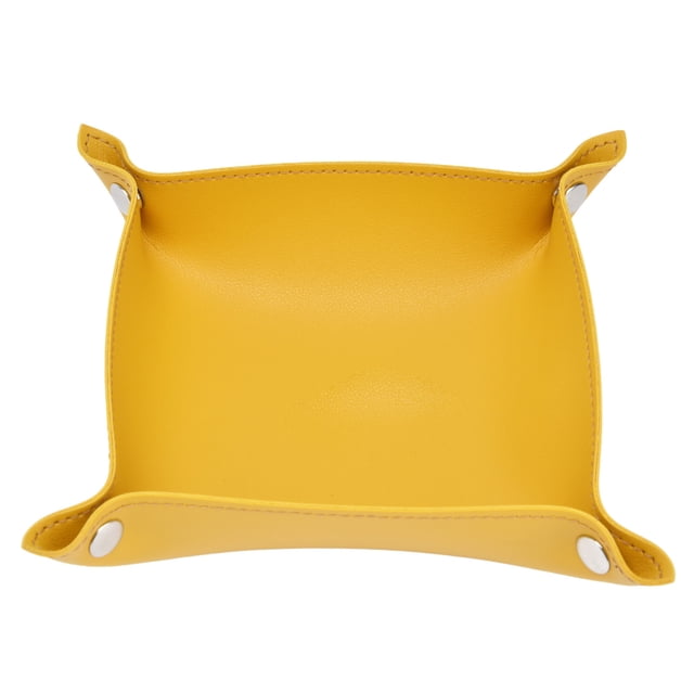 Leather Tray, Valet Tray Fashionable Design 20x20cm For Watch For Key For Phone ANGGREK Amarillo