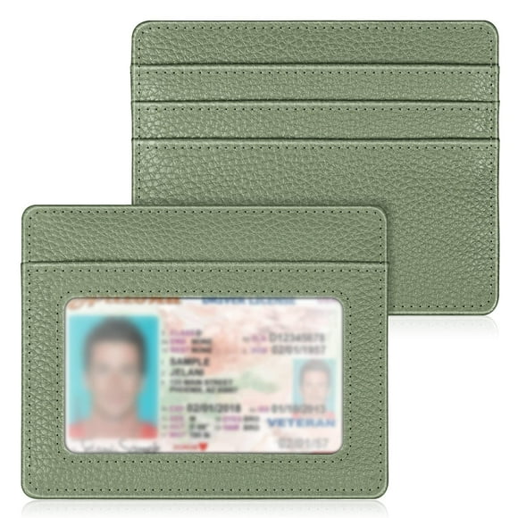 Tarjetero Fintie Slim, minimalista, de piel con bloqueo RFID