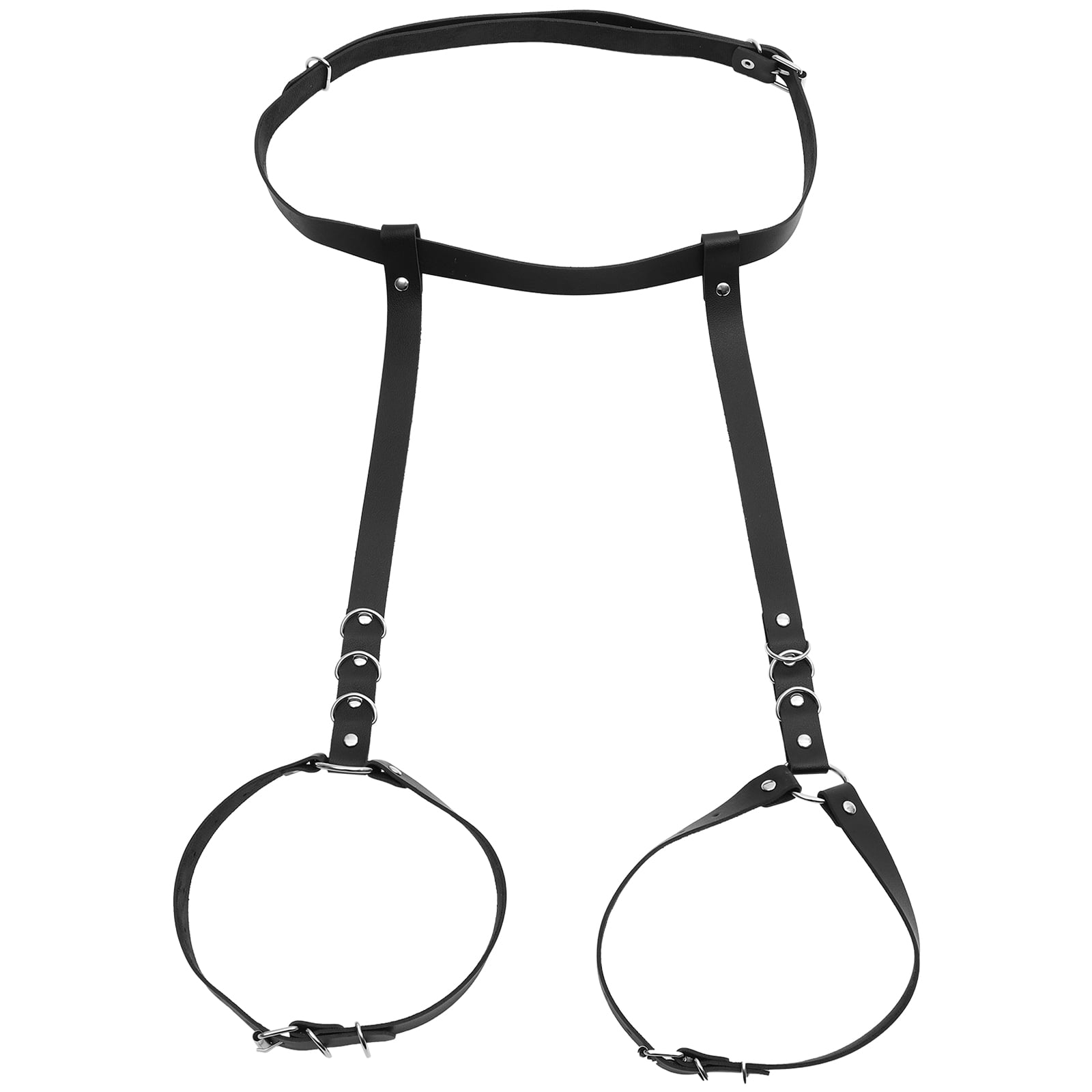 Jarretière en Cuir PU Réglable Porte-Jarretelles Souple pour Cosplay Show Punk
