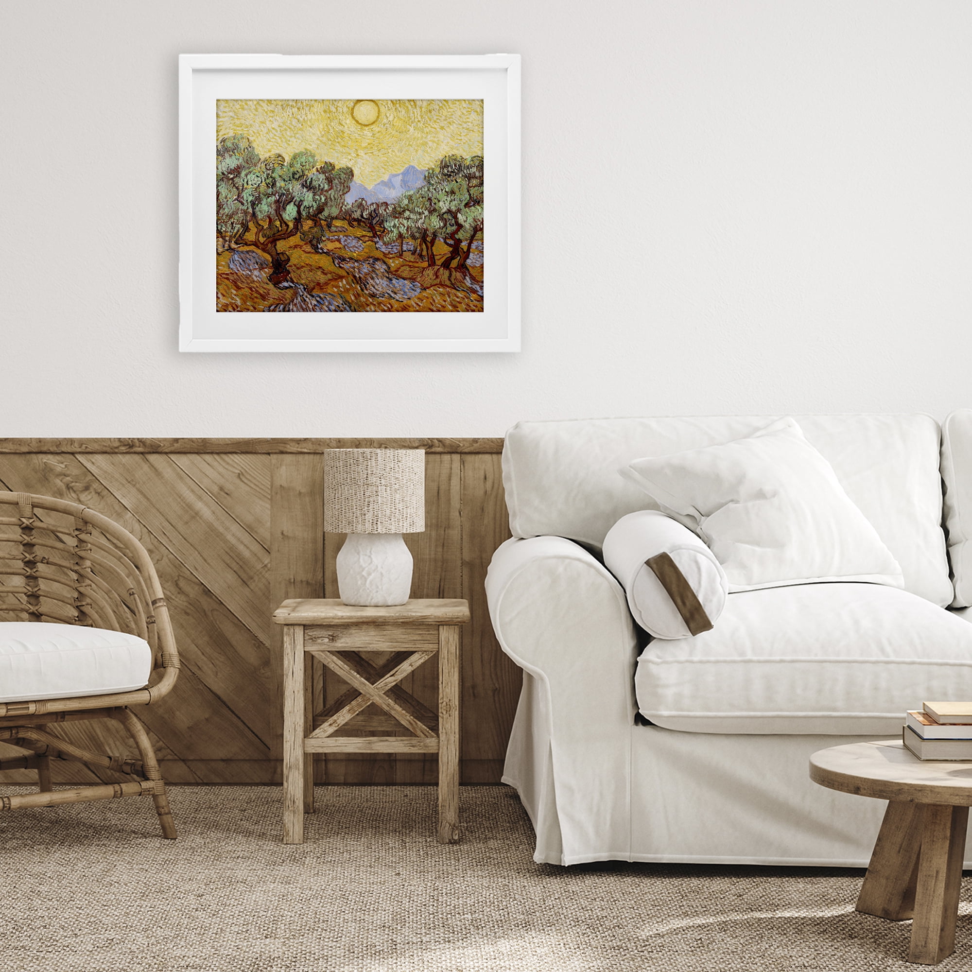 Stupell Industries Olive Trees Van Gogh White Framed Print Under Glass, design by Vincent Van Gogh