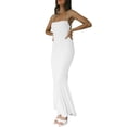 thumbnail image 4 of Kmbangi Robe Longue d'Été pour Femmes Couleur Unie Sans Manches Robe de Soirée Mode Tenue de Club, 4 of 7