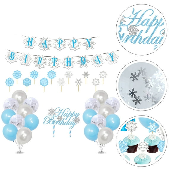 WHAMVOX  Xmas Birthday Decor Snowflake Cake Topper Party Decoration