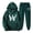 Dark Green, variant on Men's W Print Track And Field Suit 2 Piece Hooded Sports Casual Running Jogging Set 46r Suit