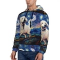 thumbnail image 3 of Sikiie Vintage Starry Sky Puppy Men's Hoodie, Essentials Hoodie, Sweatshirt, Pullover Hooded Sweatshirt for Men-3X-Large, 3 of 7