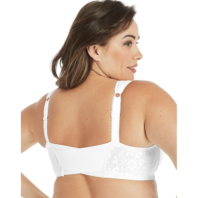 Playtex 18 Hour Supportive Flexible Back Front-Close Wireless Bra White 46B  Women's