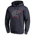 thumbnail image 2 of Men's Navy Columbus Blue Jackets Static Logo Pullover Hoodie, 2 of 3