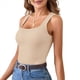 thumbnail image 2 of Camiseta Sin Mangas de Punto Acanalado Informal con Cuello Cuadrado de Verano para Mujer, Color Albaricoque L, 2 of 6