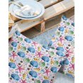 thumbnail image 3 of Outdoor Waterproof Pillow Covers Pack of 2, Summer Ocean Shell Starfish Conch White Background Decorative Throw Pillowcases Cushion Covers for Garden Patio Tent Sofa Couch, 18x18 inch, 3 of 8