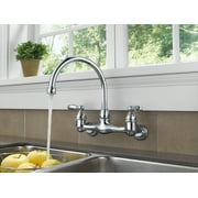 Peerless Claymore Two Handle Wall-Mount Kitchen Faucet in Chrome P299305LF