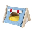 thumbnail image 1 of Cama para cobayas, escondite para cobayas, lugar de refugio, jaulas cálidas, accesorios, nido para hámster, casa para jugar, dormir, ratones y erizos. azul, 1 of 8