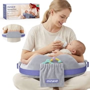Vipuse Nursing Pillow for Breastfeeding,60D Firm Memory Foam,Ergonomic Design with Lumbar & Arm Support,Safety Fence,Adjustable,Safe and Comfortable Feeding,Gray