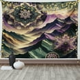 thumbnail image 2 of Ambesonne Boho Tapestry Wall Hanging, Dreamy Wilderness Mountains, 60"x40", Pale Lilac Reseda Green, 2 of 4