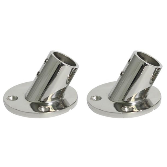 2X Marine Stainless Steel 60 Degree 22mm 7/8 Inch Tube Round Base Hand Rail Railing Fitting Yachts Accessories