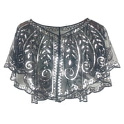 Aellinatey Women's Glittering Shawl Sequins Bridal Shawl Fringed Evening Wrap Shawls