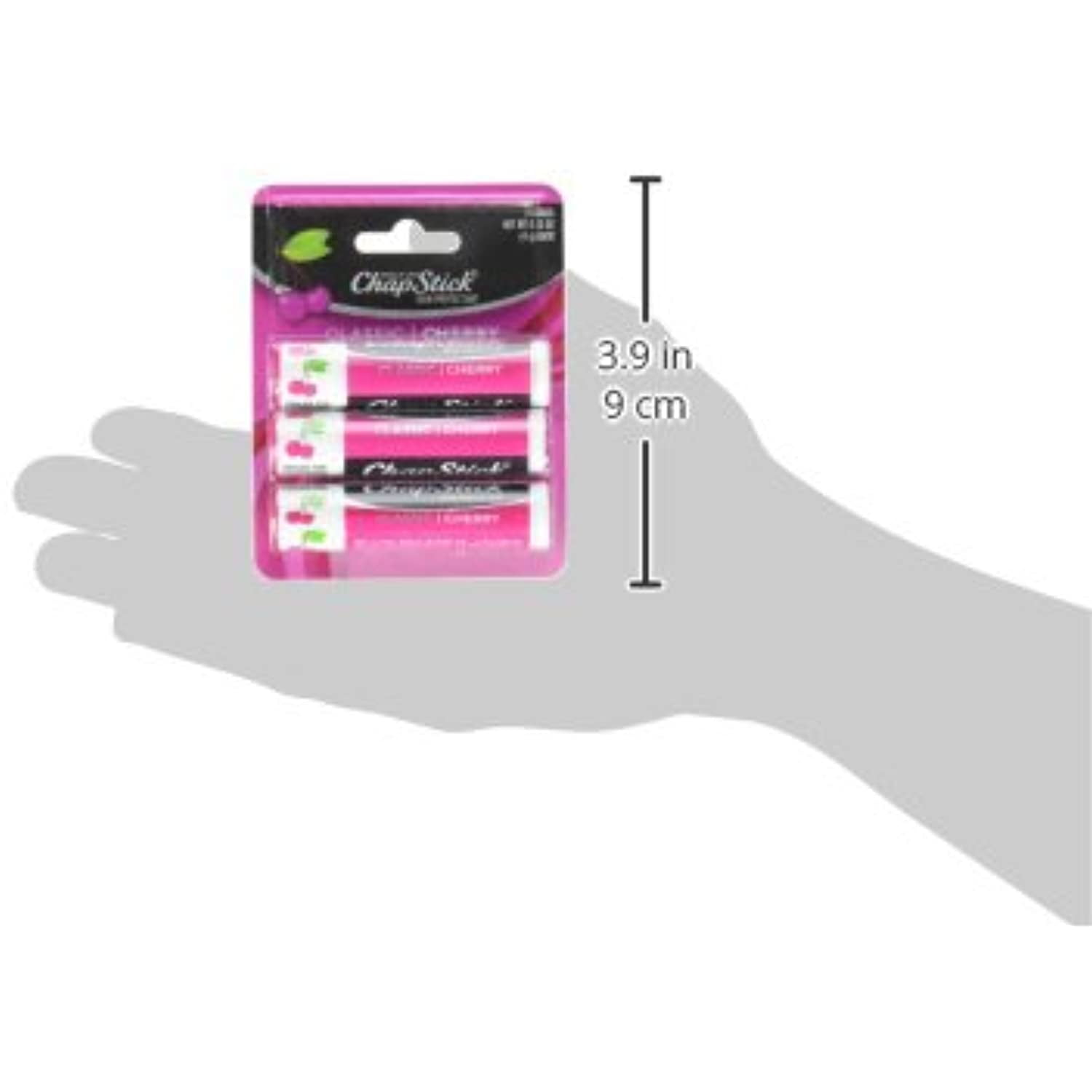 Chapstick Classic Lip Balm, Classic Cherry, 3 Ct, 0.15 oz (6 pack)