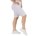 thumbnail image 2 of Women's My Kind of Look Peach Skin Biker Shorts, White, XL/XXL, 2 of 5