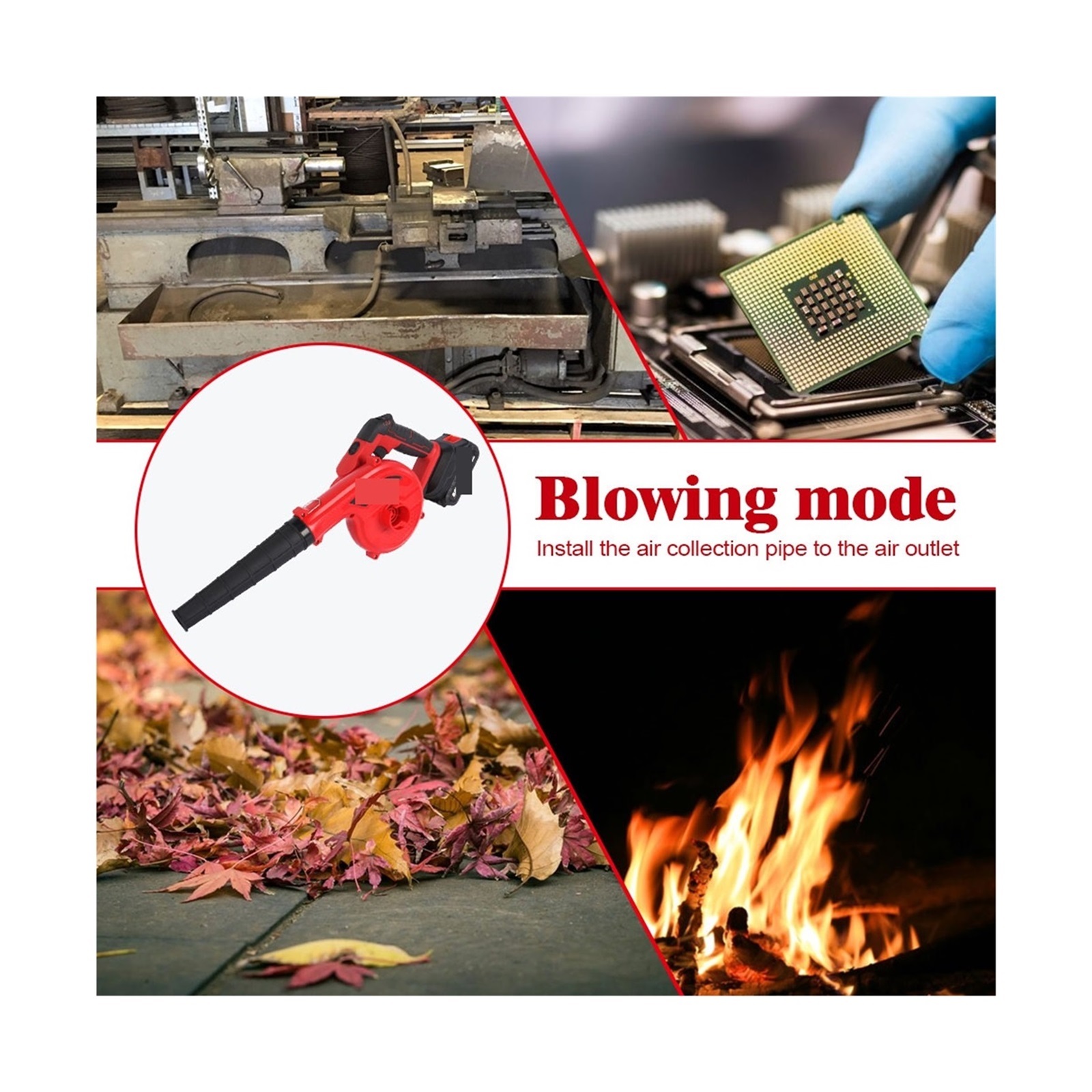 2In1 3500W Cordless Electric Air Blower, 36000RPM Wireless blower Leaf Garden Sweeper Tools For 18V Battery Vr ,Powerful & Energy-Efficient