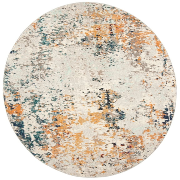 SAFAVIEH Madison Nita Vintage Floral Area Rug, Grey/Beige, 10' x 10' Round