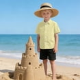 thumbnail image 6 of Dailycode Small Short Sleeve Button Down Shirts Butter Yellow Casual Shirt 3-10 Years, 6 of 9