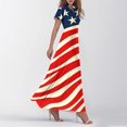 thumbnail image 5 of Women's Summer V-Neck Short Sleeve Maxi Dress, Independence Day American Flag Print Dress,4th of July Dress for Women Patriotic Dress ,Red S, 5 of 5