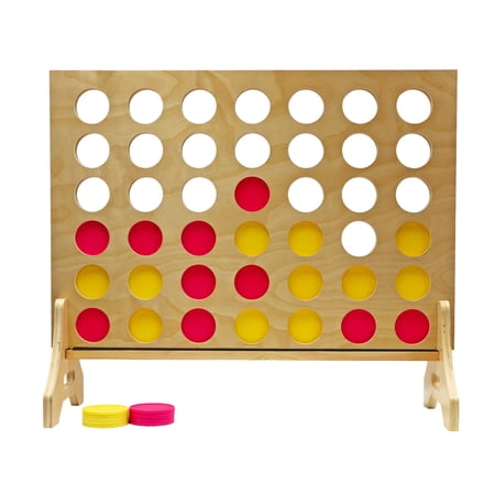 Tailgating Pros Premium Giant Four in a Row with Carrying Case - Jumbo Oversized Outdoor Yard Game - Connect Multiple Pucks in a Row to Win - Many Puck Colors Available!
