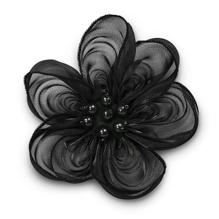 Accented Flower Brooch - Expo Int'l Lala Organza Flower Brooch and Hairclip