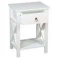 thumbnail image 3 of Nightstand for Bedroom, Sesslife Wooden Bedside Table with Storage Drawer and Shelf, White Night Stand Living Room End Side Table, Modern Sofa Table Bedroom Furniture Set, 3 of 15