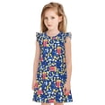 thumbnail image 1 of Fotbe Cute Popcorn Vestido de Dormir para Niñas de 3 a 10 Años, Mangas Cortas, Estilo Princesa, Pijama Camisón con Mangas Voladas-Small, 1 of 6