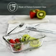 thumbnail image 4 of Crystalia Double-Compartment Glass Food Container with Lid, 13.7 oz Divided Storage for Meals, Snacks, Butter, and Honey, 4 of 7