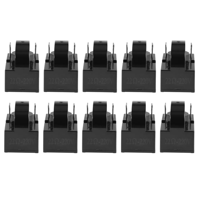 10X Plastic Case 22 Ohm 2 Pins PTC Starter Relay for Refrigerator,10 x PTC Starter Relay,Black