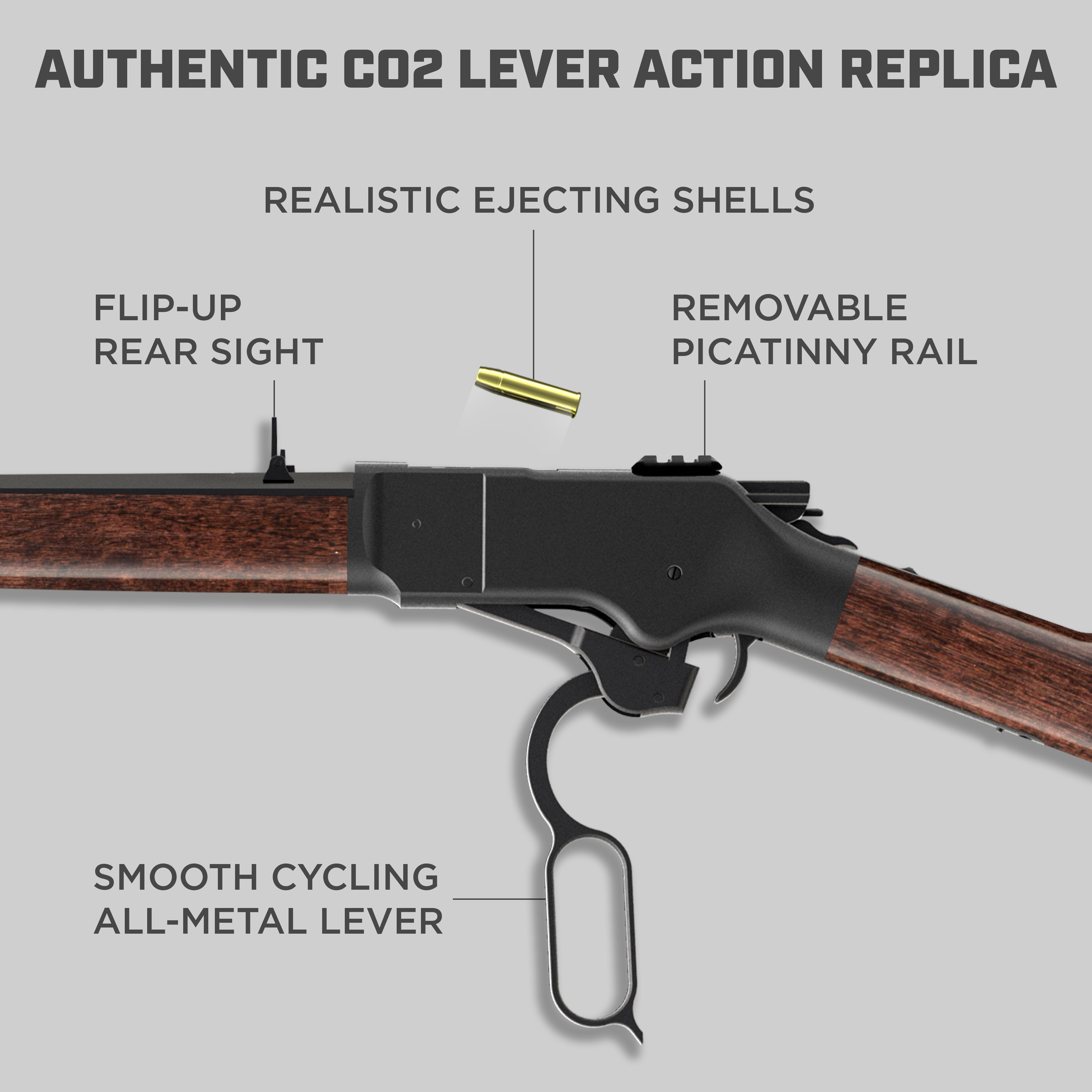 Barra 1866 CO2 Lever Action Rifle Black .177