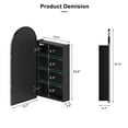 thumbnail image 4 of Hironpal Brushed Black Metal Framed Arched Medicine Cabinets with Mirror & Storage for Bathroom, Living Room, Not Recessed,16" x 31", 4 of 7