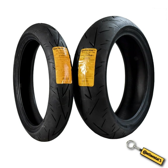 Continental ContiSportAttack 2 120/70ZR17 Front & 180/55ZR17 Rear Sports Motorcycle Tires - High-Performance Grip, Enhanced Stability, and Quick Warm-Up 120/70-17, 180/55-17