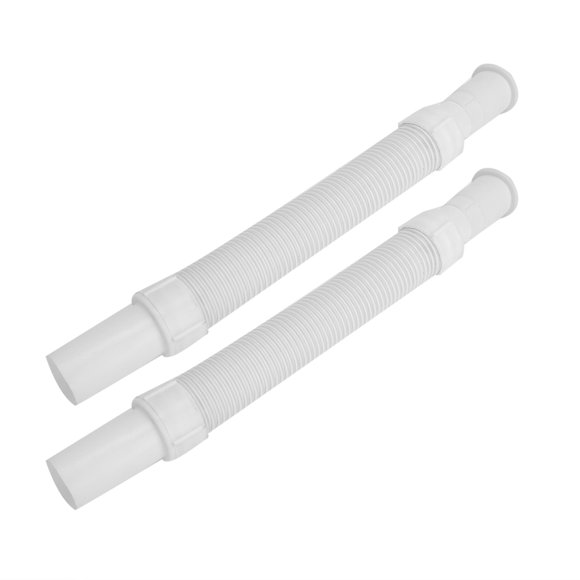 BIMZUC 2Pcs Manguera de Drenaje Flexible y Retráctil para Lavabo de Baño, Tubería de Drenaje Extensible ABS (40 cm / 15.7 inches), Accesorios de Plomería y Baño Resistentes