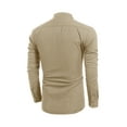 thumbnail image 4 of Arvbitana Men's Cotton Linen Shirt Pullover Top Long Sleeve Hippie Button Down Lightweight Plain Beach Blouses S-XXL, 4 of 9
