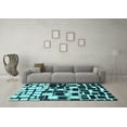 thumbnail image 3 of Ahgly Company Indoor Square Abstract Light Blue Modern Area Rugs, 6' Square, 3 of 4