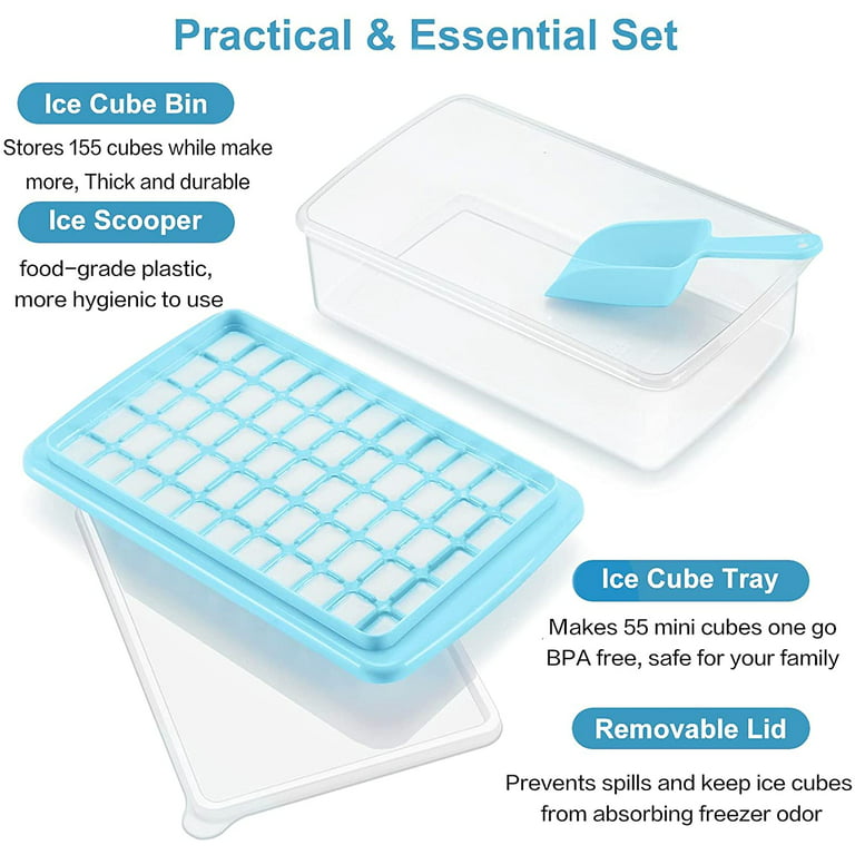 PDTO Ice Cube Tray with Lid and Bin for Freezer Ice Cube Mold Ice Freezer  Container – the best products in the Joom Geek online store