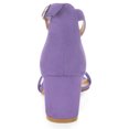 thumbnail image 3 of Sandalias de tiras de tobillo Allegra K Tacón medio de Bloque punta Abierta Morado 39, 3 of 6
